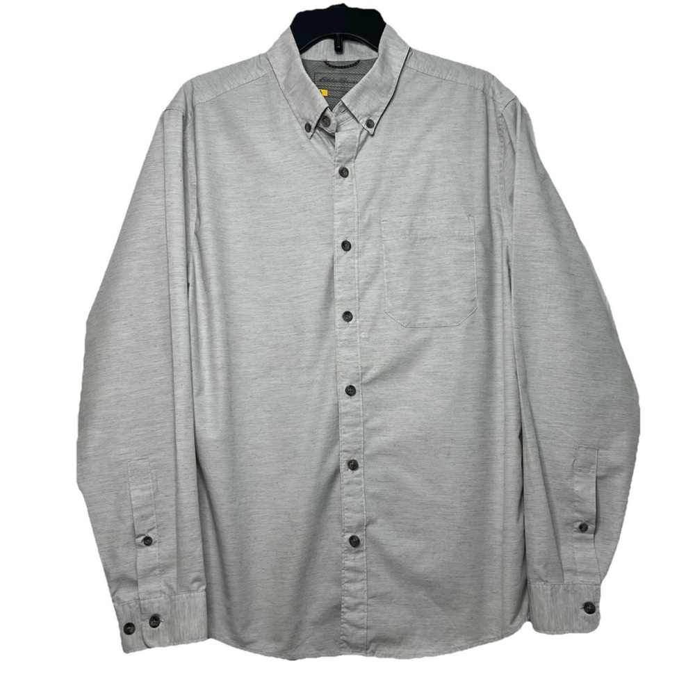 Eddie Baeur Voyager Light Grey Button Down Long Sleeve Shirt Mens Large Casual